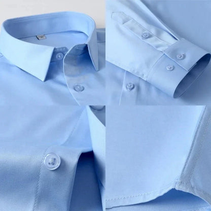 Slim Fit Anti-Wrinkle Men's Dress Shirt - Perfect for Any Occasion, Sizes S-6XL