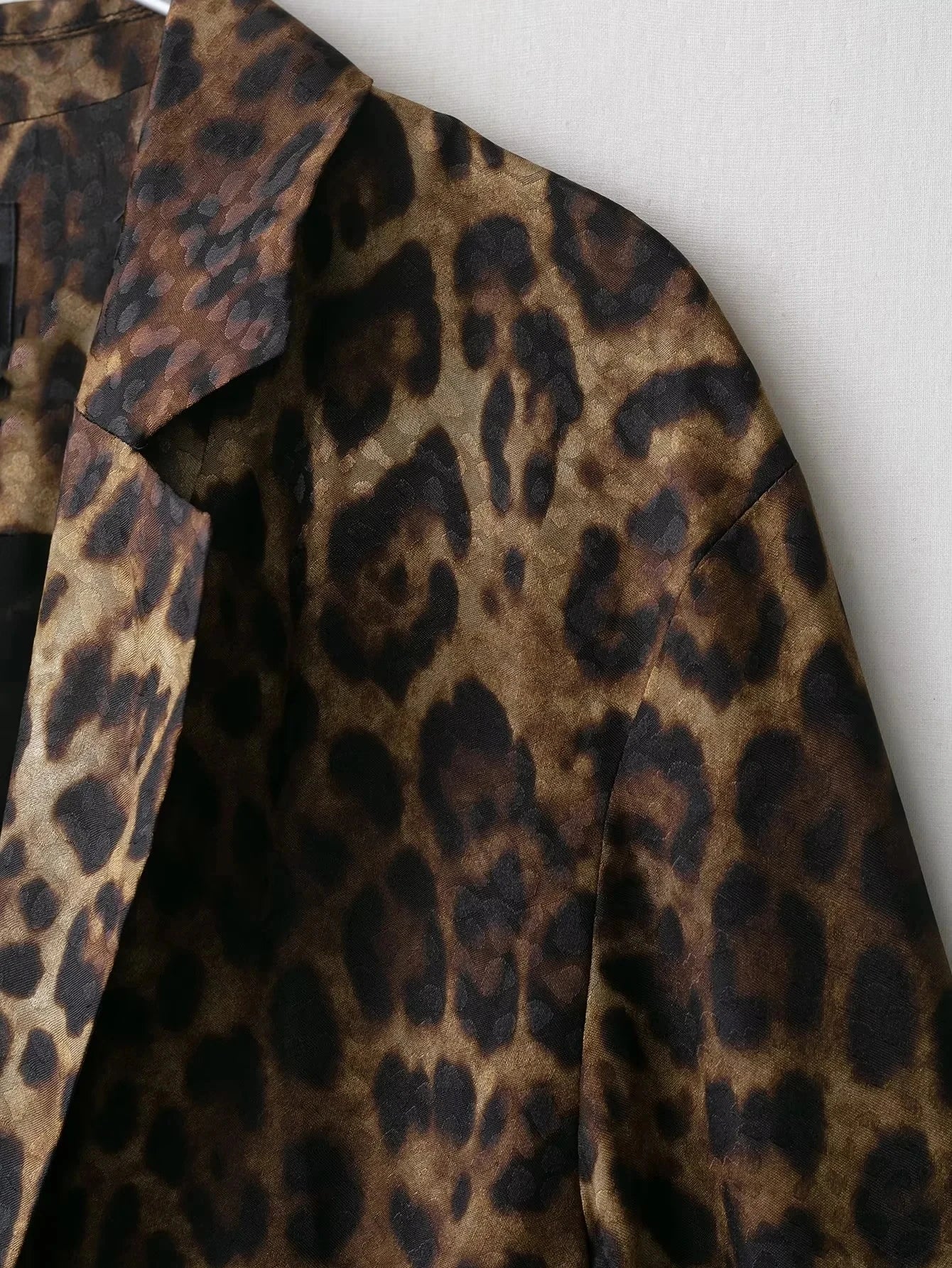 KONDALA Vintage Leopard Print Women Suits V Neck Sashes Long Sleeve Oversized Blazer+Wide Leg Pants Fashion 2025 Autumn Suits