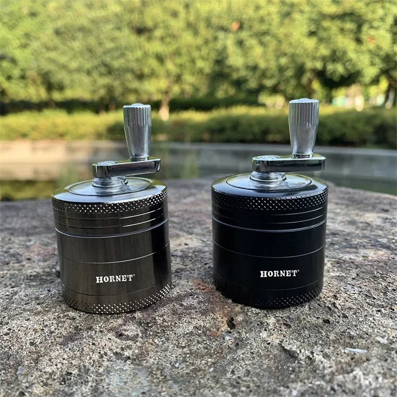 4-Layer Herb & Spice Grinder – 40mm Zinc Alloy Manual Hand Crank Mill