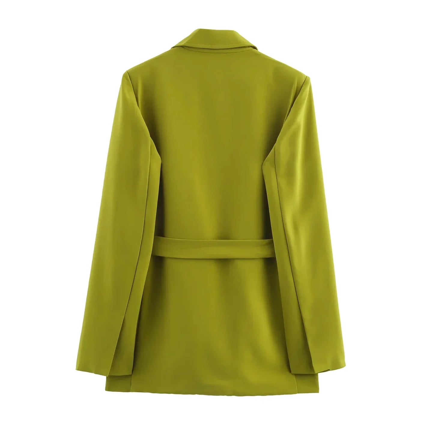 KONDALA 2025 Fall Winter Elegant Green Office Lady Suits Fashion Sashes Shrug Single Breasted Straight Blazers Chic Flare Pants