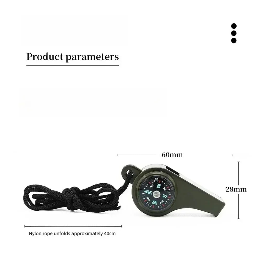 3-in-1 Outdoor Emergency Whistle with Compass & Thermometer