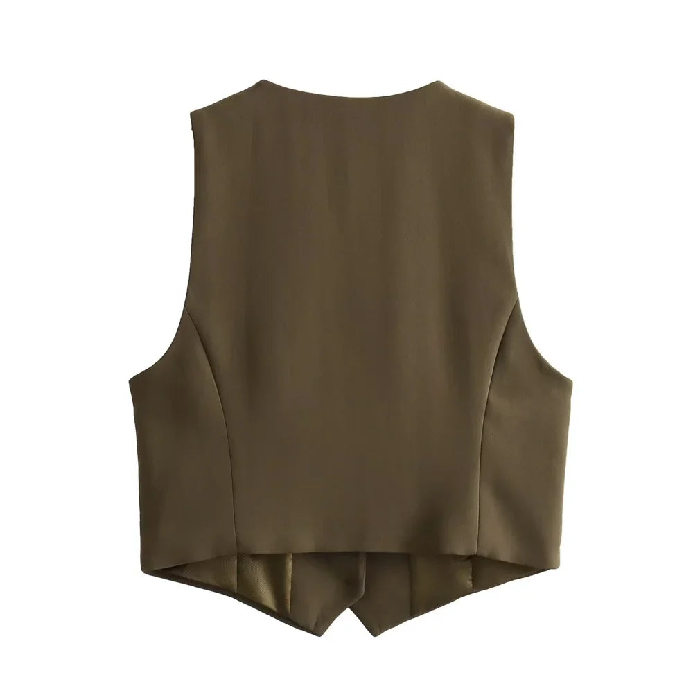 Autumn/Winter New Women's Wear New Fashion Style Slim Fit Short Tank Top Vest Wide Leg Pants Set