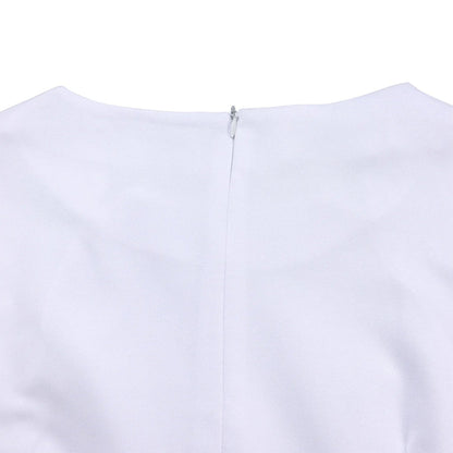 L-3XL Plus Size Elegant Midi Dress 2025 Spring Summer Women Office Lady Dress Casual 3/4 Sleeve Bandage Robe Oversize Dress