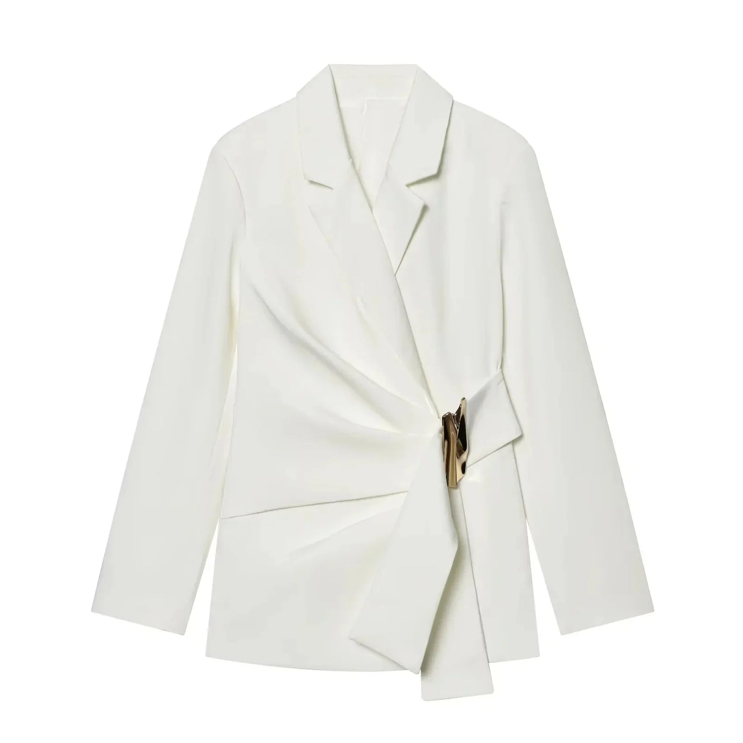 KONDALA Office Lady Chic White Women Blazer Suit Solid Long Sleeve Blazer Long Zipper Pants Fashion 2026 Spring Summer Suit