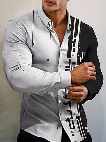 2023  New Arrival Fashion Shirts For Men Casual flowers Print  Long Sleeve Button Top Men's Clothing Oversized