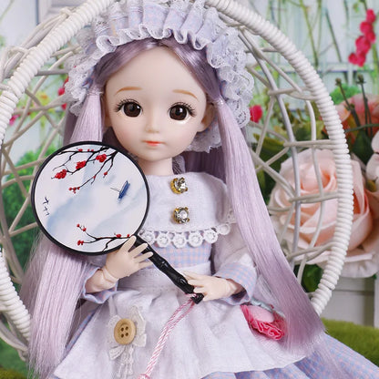 30cm Bjd Dolls Princess Full Set 1/6 Anime Bjd With Clothes 23 Joint Movable Body 3D Eyes Girls Dress Up Birthday Gifts Toys