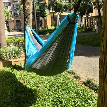 Camping Hammock with Tree Straps – Lightweight Nylon Hammock for Outdoor & Indoor Use