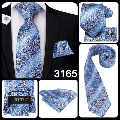 Hi-Tie 8.5cm Business Black Solid Paisley 100% Silk Men's Tie Neck Strip Ties for Men Formal Luxury Wedding Neckties Gravatas