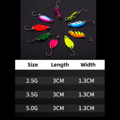 Metal Spoon Fishing Lure – Wobbler Jigging Bait, 2.5g/3.5g/5g, 12 Color Styles