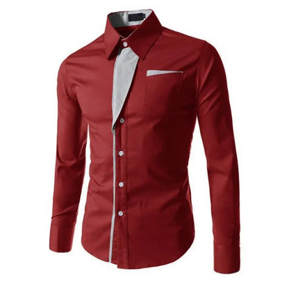 Male Fashion Shirts Full Sleeve Stripe Shirt Men Slim Fit Design Formal Dress Shirts Colors Size L-4XL