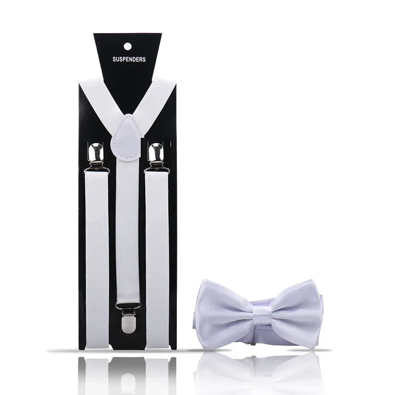Elegant Fashion Adult Men's Suspenders And Bow Tie Two Pcs Set Harness Man For Pants Gentleman Suit Accessories Wedding Business