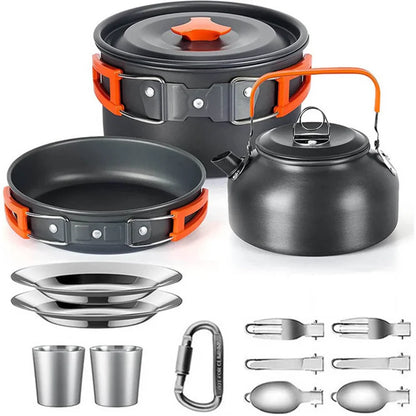 Aluminum Camping Cooking Set – Nonstick, Lightweight, Serves 2–3, 2 Package Options