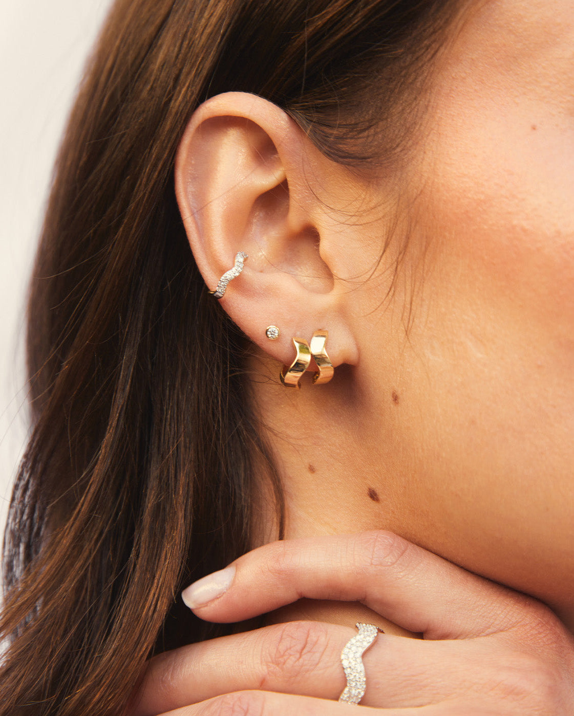 Slim Diamond Form Ear Cuff