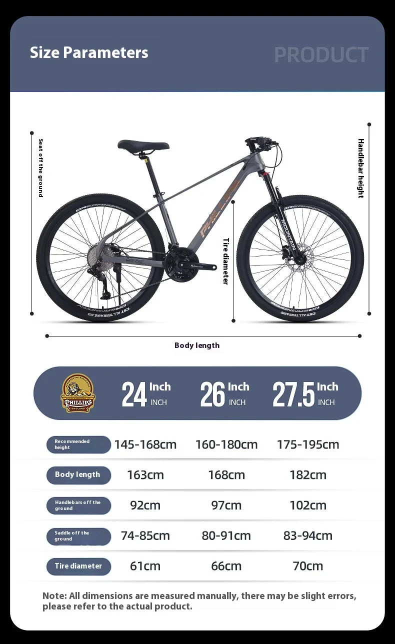 Magnesium Alloy26Inch mountain bike for adults men women, teenagers, and students33Speed Bike Disc Brake Shock Absorption
