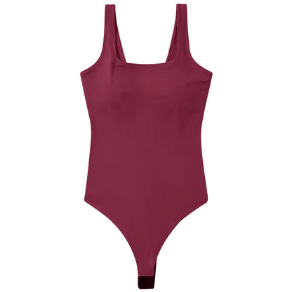 Bodysuits Women Sexy Body Suit One-Piece Romper Solid Sexy Sleeveless Square Neck Padded Tank Tops Jumpsuit Streewear Ladies