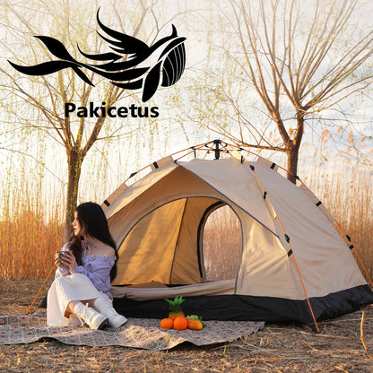 3-4 Person Automatic Pop-Up Camping Tent – Windproof, Waterproof, 4-Season Family Tent