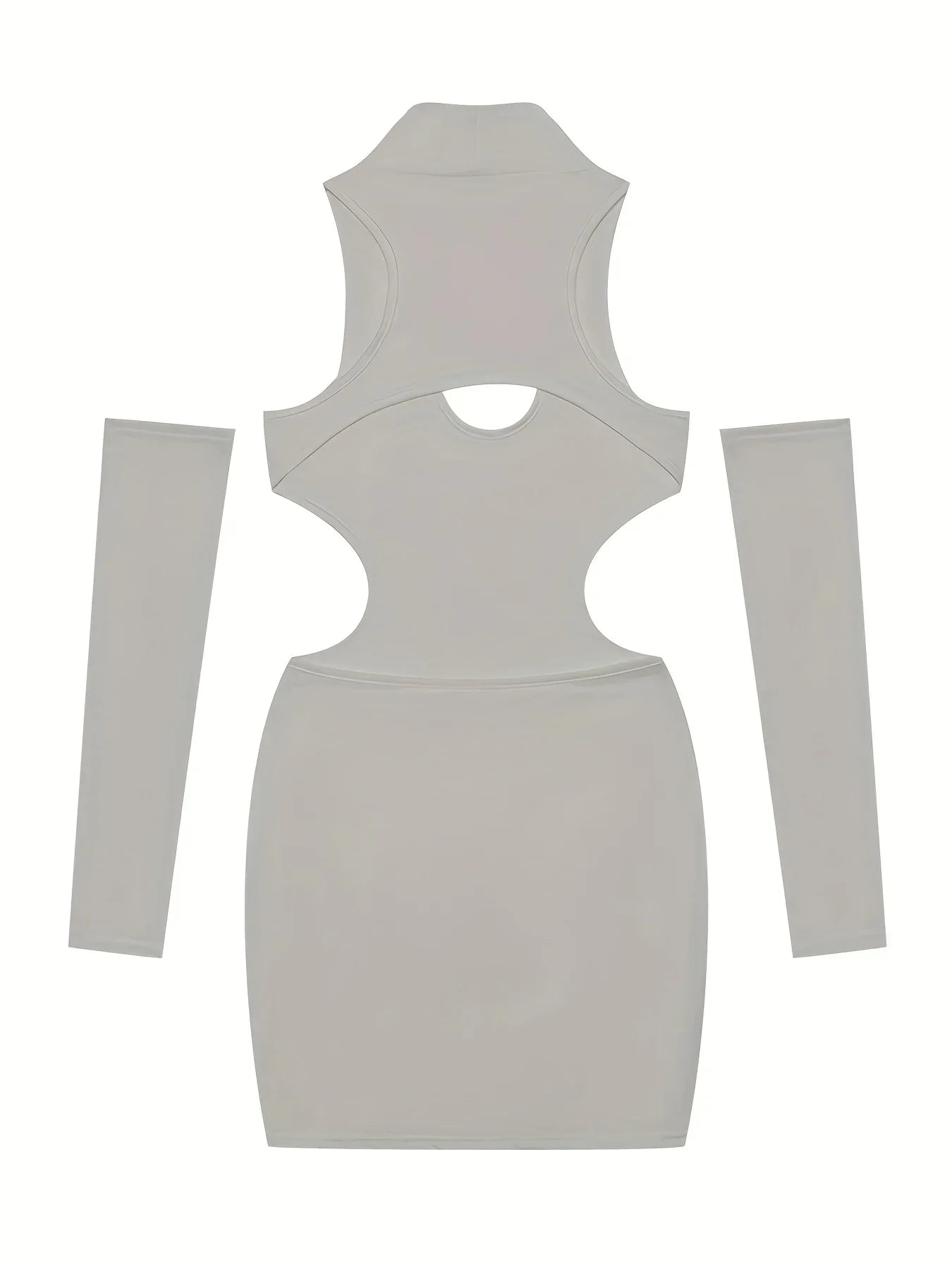 Spring and Summer New Style Dress Europe and the United States Sexy Solid Color Hollow Neck Tight Hip Dress