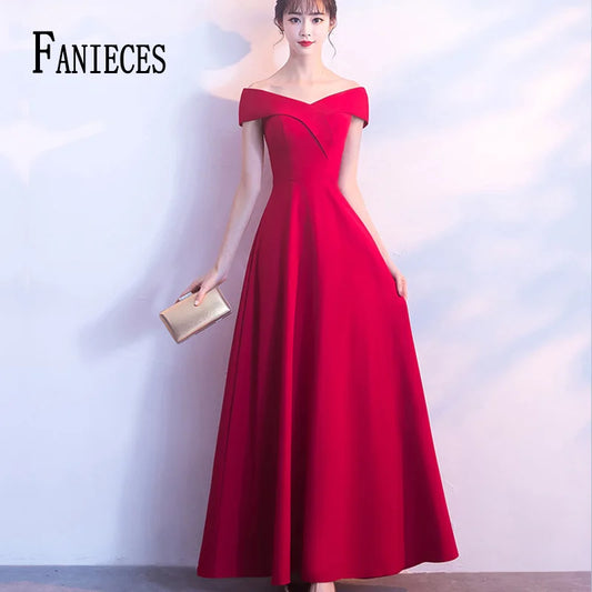 Spring Women Red Evening Party Dresses Short Sleeve V Neck Fit And Flare Long Maxi Summer Dress Lady Prom Gown Robe Longue Femme