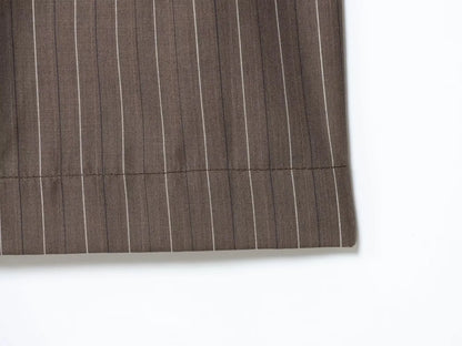 Office Lady Chic Brown Suits V Neck Striped Loose Blazer High Waist Wide Leg Pants Fashion Casual Women Suits Костюм Офисный
