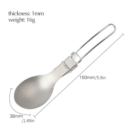 Tiartisan Titanium Foldable Cutlery Set - Portable Fork Spoon Knife for Outdoor Camping Hiking