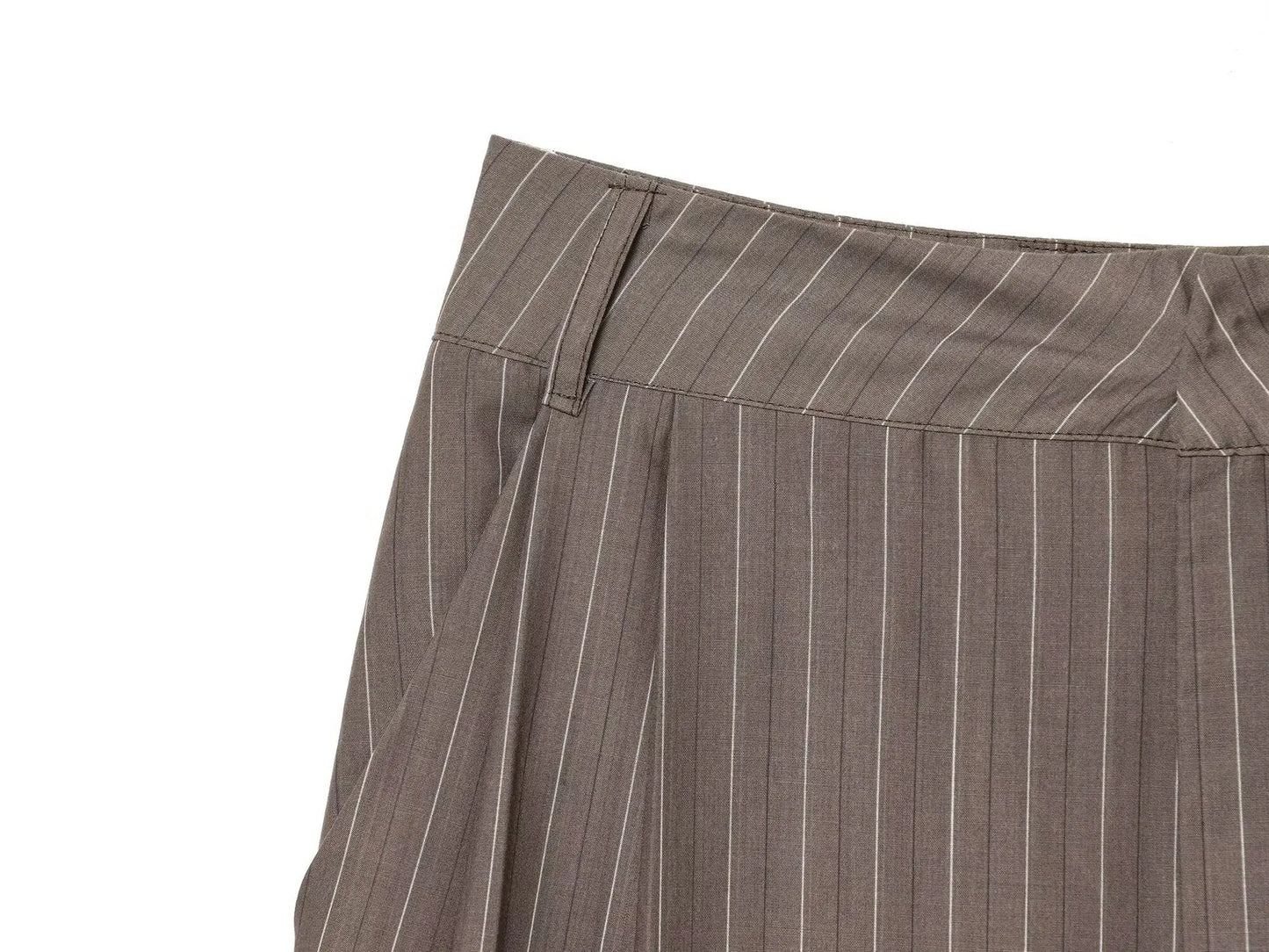 Office Lady Chic Brown Suits V Neck Striped Loose Blazer High Waist Wide Leg Pants Fashion Casual Women Suits Костюм Офисный