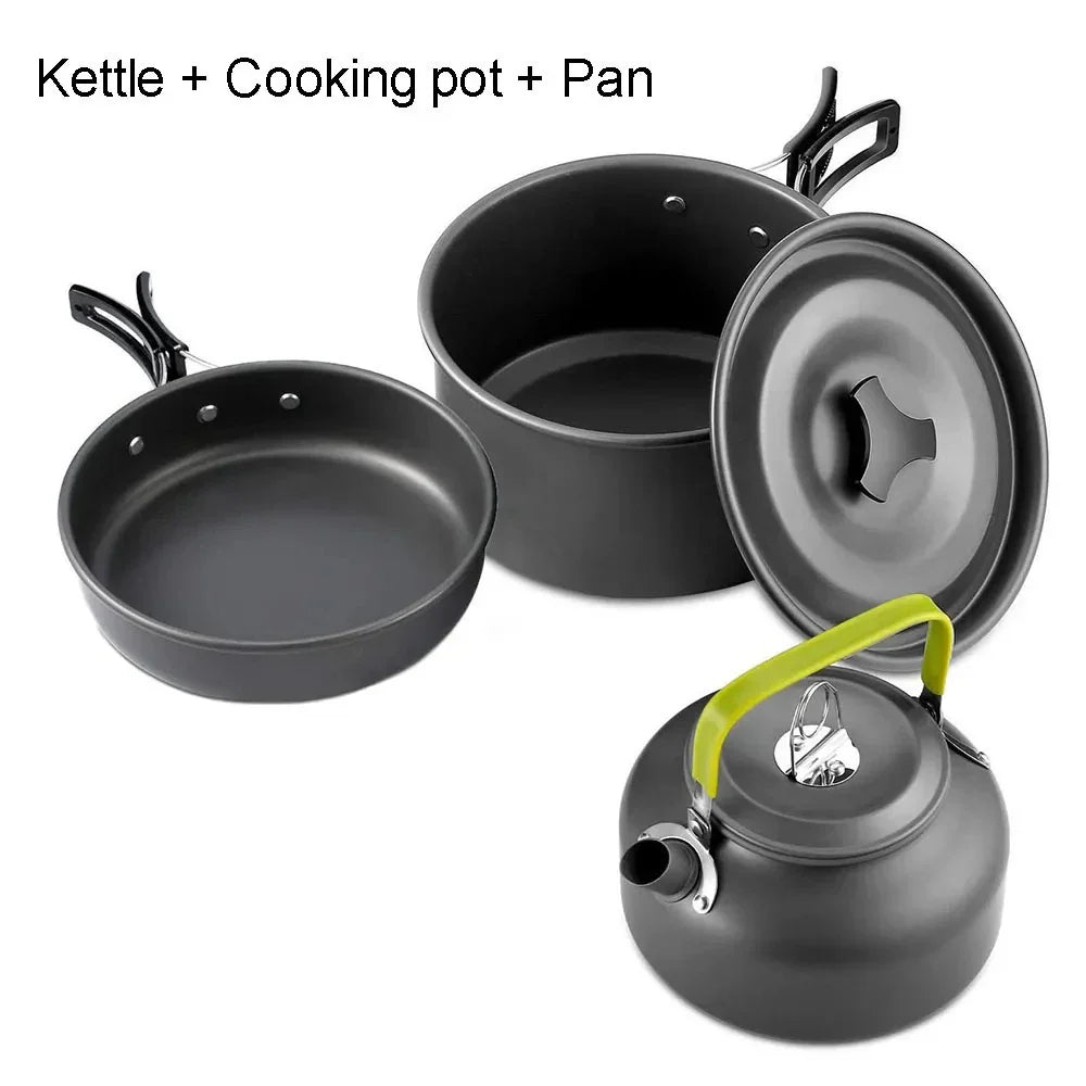 Aluminum Camping Cooking Set – Nonstick, Lightweight, Serves 2–3, 2 Package Options