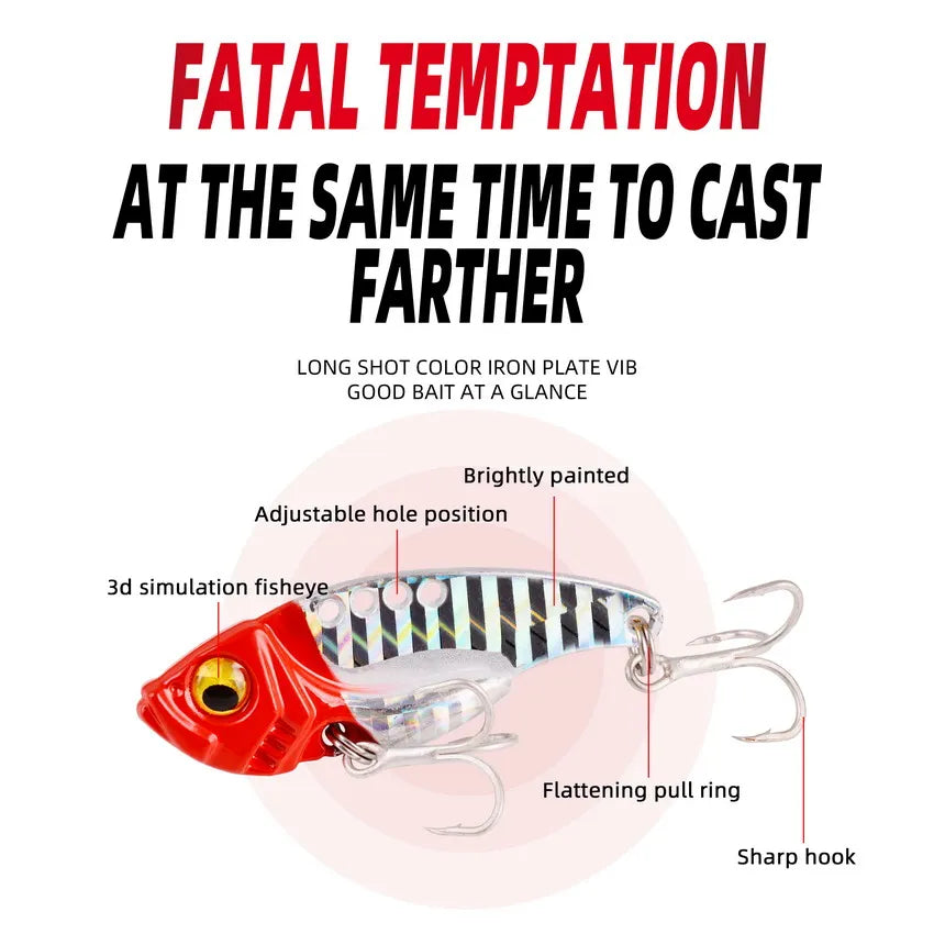 5pcs Metal VIB Fishing Lure Set – Vibration Spoon Hard Bait Crankbait Wobbler Swimbait Cicada 3/7/10/15/20g