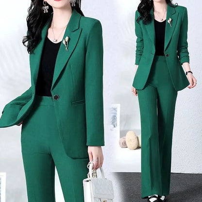2025 Spring and Autumn New Fashion Blazer Coat Trousers Two Piece Women's Elegant Casual Suit Jacket Pants Set Female Clothing