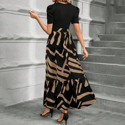 Spring Elegant Dress For Women Bow Tie Waist Cinched Dress A-Lin Flowing Skirt Office Women'S Clothing High Waisted Fashion Dres
