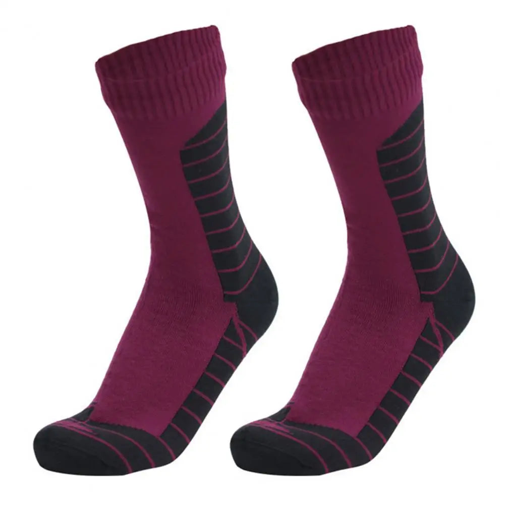 1 Pair Waterproof Hiking Socks Elastic Breathable Mid-Tube Skiing Socks Soft Foot Protection Wading Skiing Socks For Winter