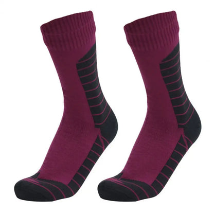 1 Pair Waterproof Hiking Socks Elastic Breathable Mid-Tube Skiing Socks Soft Foot Protection Wading Skiing Socks For Winter