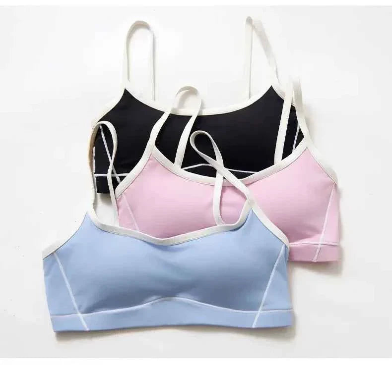 Women's Shock-Absorbing Sports Bra – Color Block Full Cup Breathable Gym & Yoga Tube Top