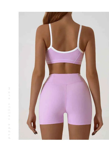 Women's Shock-Absorbing Sports Bra – Color Block Full Cup Breathable Gym & Yoga Tube Top