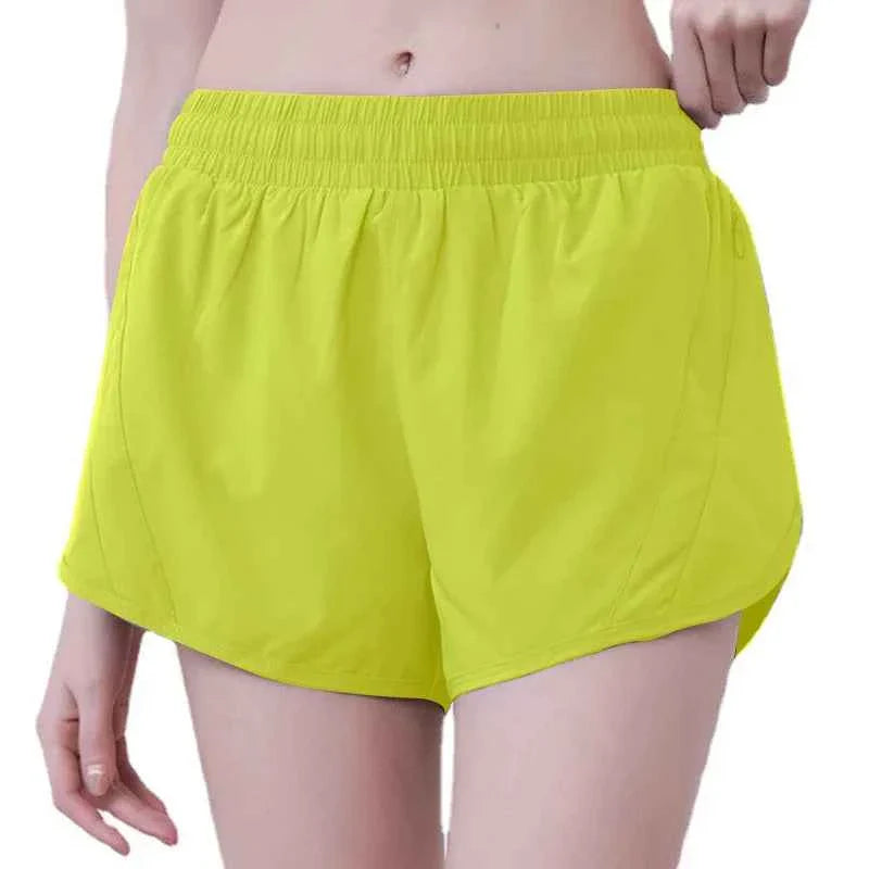 Women's Anti-Explosion 2 in 1 Sports Shorts Quick Dry Running Yoga Shorts Summer Thin Athletic Outdoor Shorts