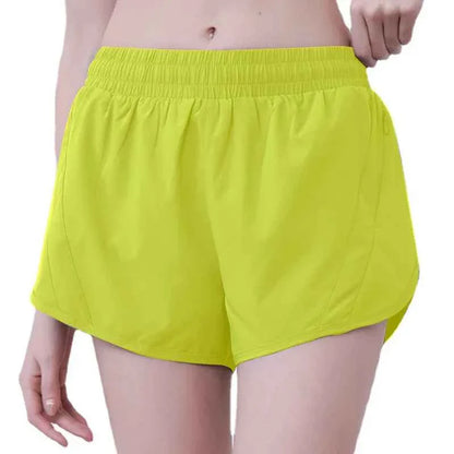 Women's Anti-Explosion 2 in 1 Sports Shorts Quick Dry Running Yoga Shorts Summer Thin Athletic Outdoor Shorts