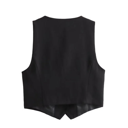 Autumn/Winter New Women's Wear New Fashion Style Slim Fit Short Tank Top Vest Wide Leg Pants Set
