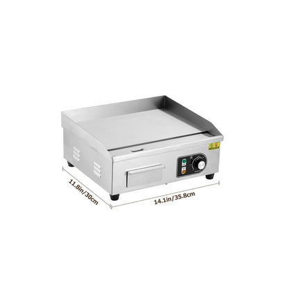 Electric Griddle – Non-Stick Grill Plate, 122–572°F, 3 Sizes (14.1", 17.8", 21.2")