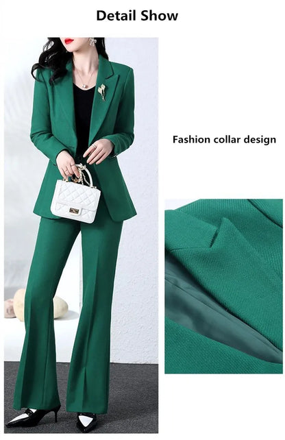 2025 Spring and Autumn New Fashion Blazer Coat Trousers Two Piece Women's Elegant Casual Suit Jacket Pants Set Female Clothing