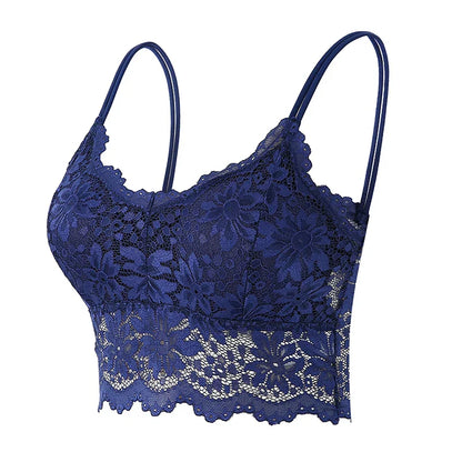1PC Women Lace Bras Top Comfortable Bralette Solid Color Sexy Underwear Vest Female Hollow Out Wireless Lingerie Seamless Bra