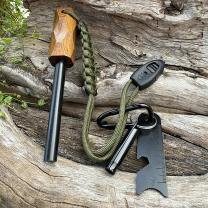 Magnesium Flint Rod Fire Starter – Portable Emergency Fire Steel Kit Lighters for Camping & Hiking