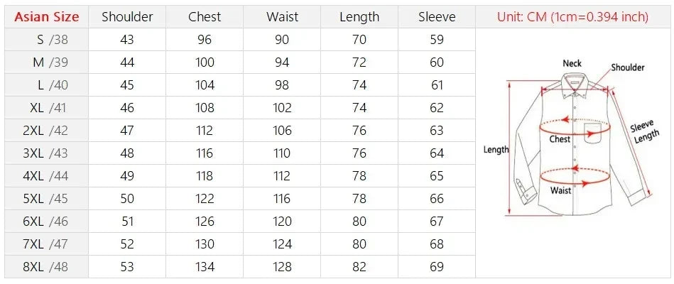 Slim Fit Anti-Wrinkle Men's Dress Shirt - Perfect for Any Occasion, Sizes S-6XL