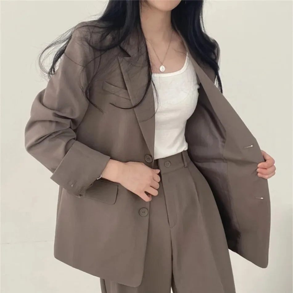 Spring Autumn New in Women's High Waist Loose Luxury Casual Set Pants Fashionable Elegant Comfortable Straight Leg Pants