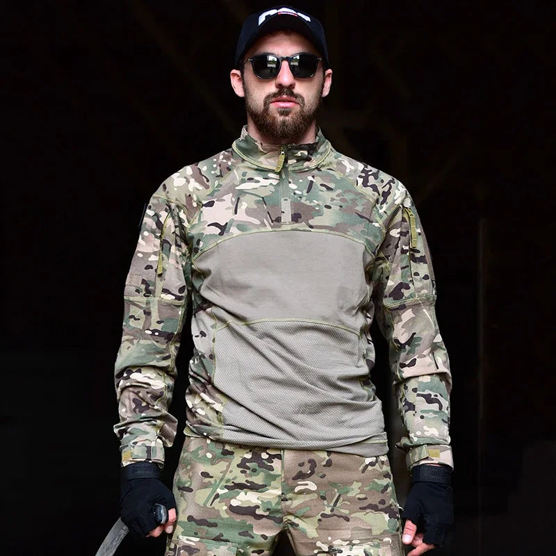 Men's Camouflage Hunting Combat T-Shirt – Tactical Outdoor Tee