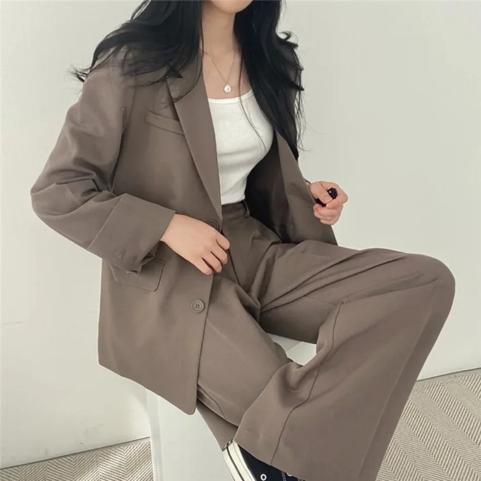 Spring Autumn New in Women's High Waist Loose Luxury Casual Set Pants Fashionable Elegant Comfortable Straight Leg Pants