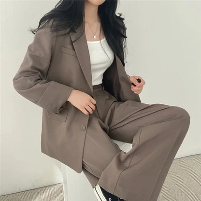 Spring Autumn New in Women's High Waist Loose Luxury Casual Set Pants Fashionable Elegant Comfortable Straight Leg Pants