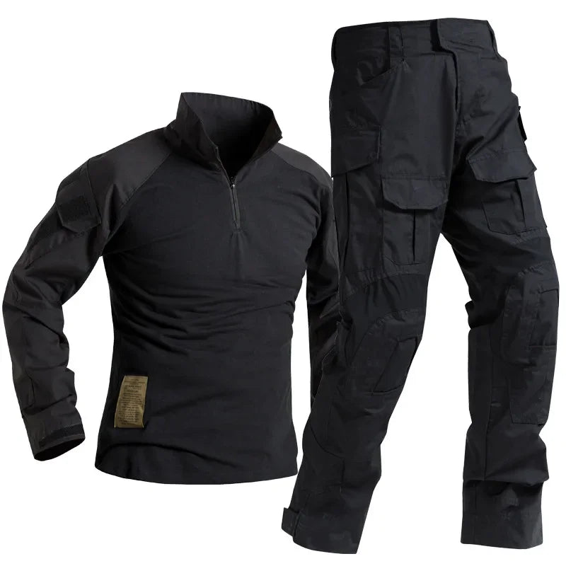 Camo Cargo Pants & Hiking Shirt Set – Cotton/Polyester, 4-Season, Sizes S–3XL