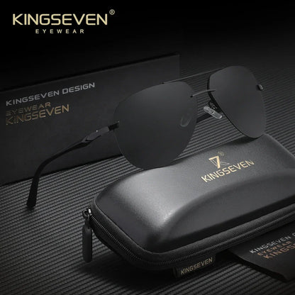 KINGSEVEN Brand Pilot Rimless Sunglasses Polarized UV400 Men Women Glasses Driving Eyewear