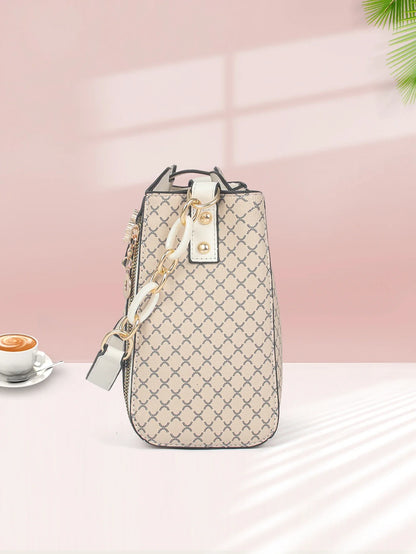 New women's handbag luxury design bucket shoulder crossbody bag flip over printed large capacity shoulder bag