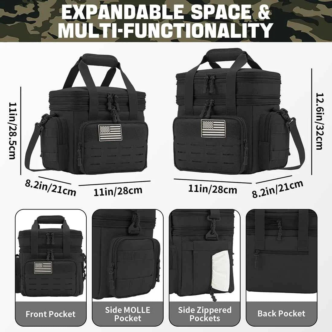 Men's Tactical Insulated Lunch Cooler Bag – Expandable 18L, Leak-Proof