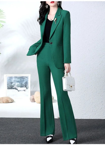 2025 Spring and Autumn New Fashion Blazer Coat Trousers Two Piece Women's Elegant Casual Suit Jacket Pants Set Female Clothing